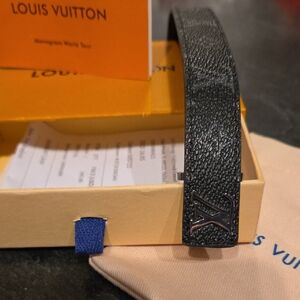 Louis Vuitton Textured Black Bracelet